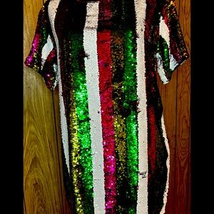 Sequins short sleeved dress (like new)